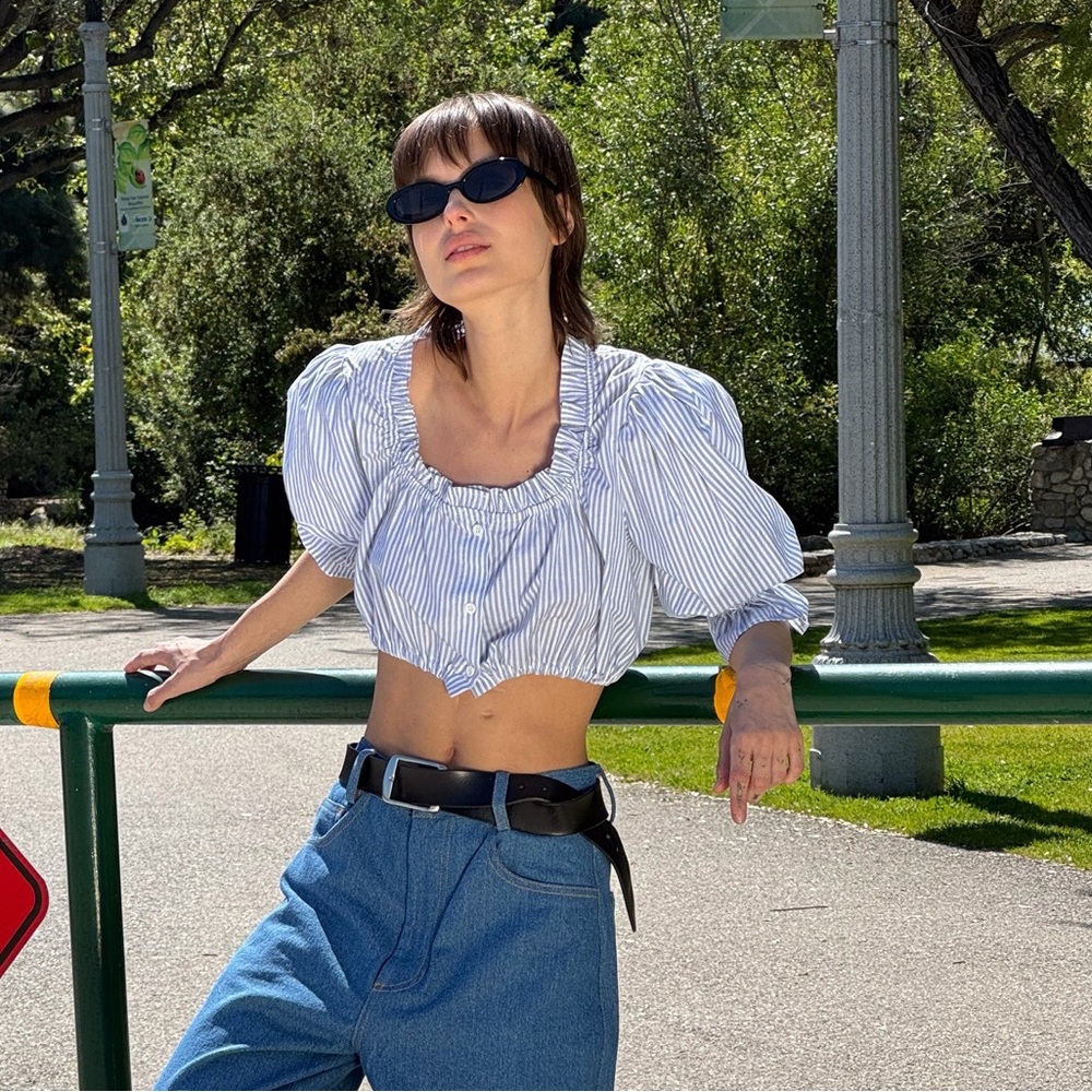 Toit Volant Blue Striped Blouse